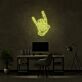 Rockhand Symbol LED-Neonschild für Home Office Musikzimmer