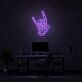 Rockhand Symbol LED-Neonschild für Home Office Musikzimmer