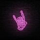 Rockhand Symbol LED-Neonschild für Home Office Musikzimmer