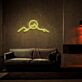Berglandschaft mit Sonne als LED-Neonschild