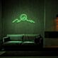 Berglandschaft mit Sonne LED-Neonschild für Wohnzimmer Lounge