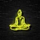 Meditierende Person im Lotussitz LED-Neonschild Yoga Studio Wohnzimmer