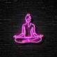 Meditierende Person im Lotussitz LED-Neonschild Yoga Studio Wohnzimmer
