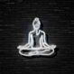 Meditierende Person im Lotussitz LED-Neonschild Yoga Studio Wohnzimmer