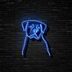 Hundekopf LED-Neonschild Wohnzimmer Haustierladen