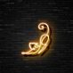 Sich streckende Katze als LED-Neonschild