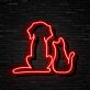 Hund und Katze Silhouette LED-Neonschild für Wohnzimmer oder Tiergeschäft