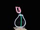 Tulpe in Vase LED-Neonschild Wohnzimmer Blumengeschäft