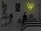 Herzförmiges LED Neonschild mit us Schriftzug für Schlafzimmer Wohnzimmer und romantische Wanddekoration
