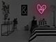 Herzförmiges LED Neonschild mit us Schriftzug für Schlafzimmer Wohnzimmer und romantische Wanddekoration