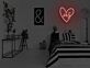 Herzförmiges LED Neonschild mit us Schriftzug für Schlafzimmer Wohnzimmer und romantische Wanddekoration