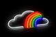 Wolke mit Regenbogen LED-Neonschild Wohnzimmer Kinderzimmer