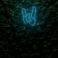 Handsymbol Rockgeste LED-Neonschild Wohnzimmer Musikraum