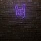 Handsymbol Rockgeste LED-Neonschild Wohnzimmer Musikraum