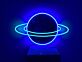 Planet mit Ring LED-Neonschild Wohnzimmer Kinderzimmer