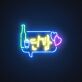 LED Neonschild Prost mit Bierflasche Herz Motiv für Bar Kneipe Wohnzimmer und Party Dekoration