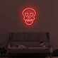 Totenkopf mit Herzaugen LED-Neonschild für Wohnzimmer oder Bar