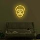 Totenkopf mit Herzaugen LED-Neonschild für Wohnzimmer oder Bar