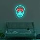 Totenkopf mit Herzaugen LED-Neonschild für Wohnzimmer oder Bar