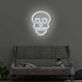 Totenkopf mit Herzaugen LED-Neonschild für Wohnzimmer oder Bar