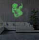 Gesicht mit Rosen LED-Neonschild Wohnzimmer Studio