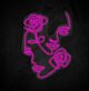 Gesicht mit Rosen LED-Neonschild Wohnzimmer Studio