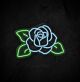 Rosenblüte mit Blättern LED-Neonschild Wohnzimmer Schaufenster