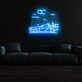 Sportwagen mit futuristischen Elementen LED-Neonschild Wohnzimmer Gamingzimmer