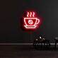 Kaffeetasse mit Dampf LED-Neonschild für Café oder Küche