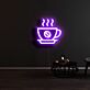 Kaffeetasse mit Dampf LED-Neonschild für Café oder Küche