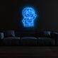 Comicfigur Katze-Roboter LED-Neonschild Wohnzimmer Kinderzimmer