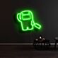 Domo-kun mit Flasche LED-Neonschild