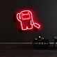 Domo-kun mit Flasche LED-Neonschild