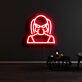 Maske mit Zöpfen LED-Neonschild für Gaming Zimmer