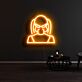 Maske mit Zöpfen LED-Neonschild für Gaming Zimmer