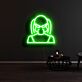 Maske mit Zöpfen LED-Neonschild für Gaming Zimmer