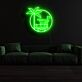 Palme und Strandhaus LED-Neonschild für Wohnzimmer oder Bar