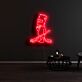 Comicfigur mit Dreizack LED-Neonschild Wohnzimmer Bar