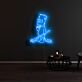 Comicfigur mit Dreizack LED-Neonschild Wohnzimmer Bar