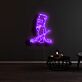 Comicfigur mit Dreizack LED-Neonschild Wohnzimmer Bar