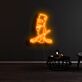Comicfigur mit Dreizack LED-Neonschild Wohnzimmer Bar