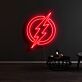 Blitzsymbol im Kreis LED-Neonschild Wohnzimmer Gamingzimmer