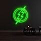 Blitzsymbol im Kreis LED-Neonschild Wohnzimmer Gamingzimmer