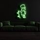 Comicfigur mit Skateboard LED-Neonschild Wohnzimmer Jugendzimmer