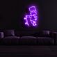 Comicfigur mit Skateboard LED-Neonschild Wohnzimmer Jugendzimmer