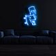 Comicfigur mit Skateboard LED-Neonschild Wohnzimmer Jugendzimmer