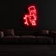 Comicfigur mit Skateboard LED-Neonschild Wohnzimmer Jugendzimmer