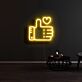 Daumen hoch mit Herz LED-Neonschild Wohnzimmer Cafe