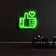 Daumen hoch mit Herz LED-Neonschild Wohnzimmer Cafe