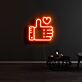 Daumen hoch mit Herz LED-Neonschild Wohnzimmer Cafe